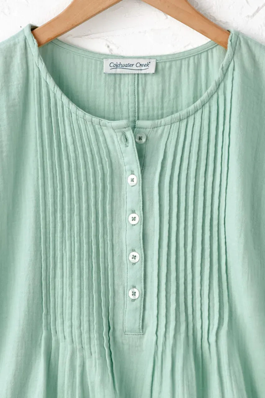 Summer Breeze Gauze Pintuck Top