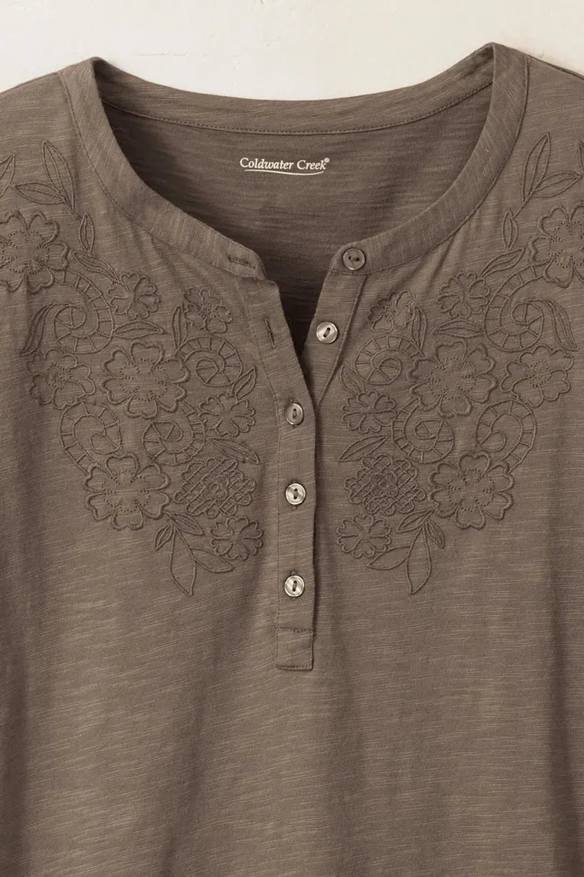 Open Mind Eyelet Henley