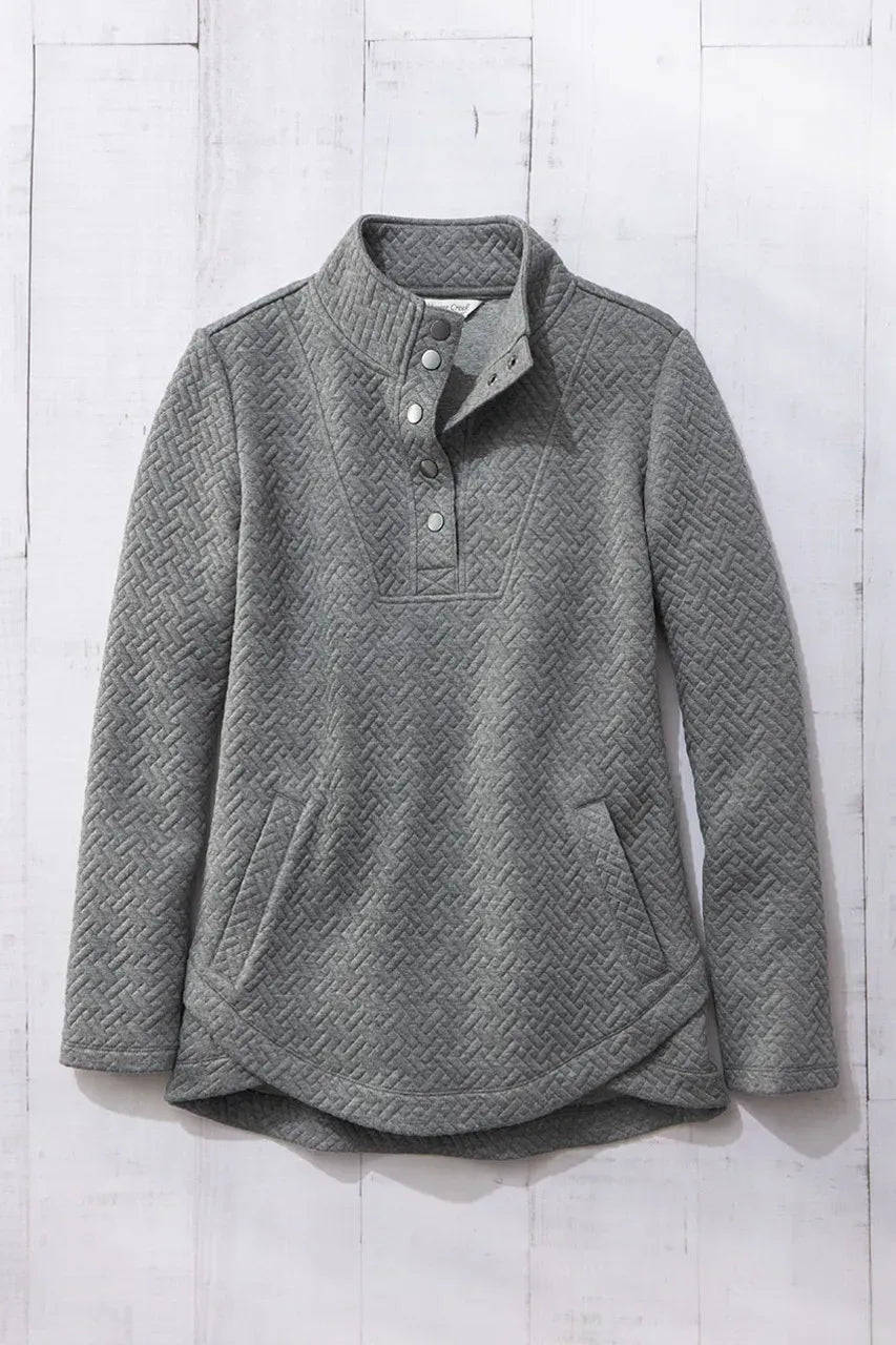 Tulip-Hem Jacquard Pullover