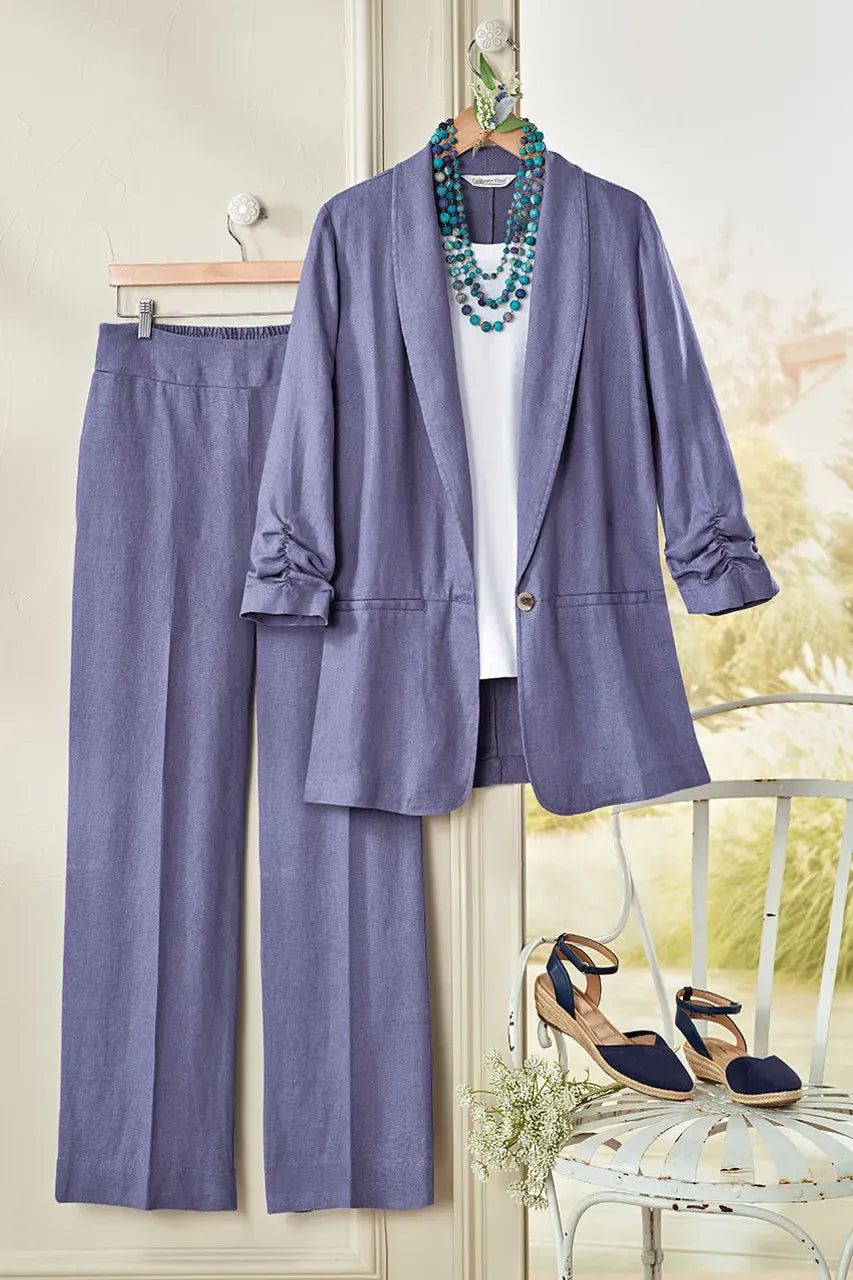 Ruched Linen Jacket