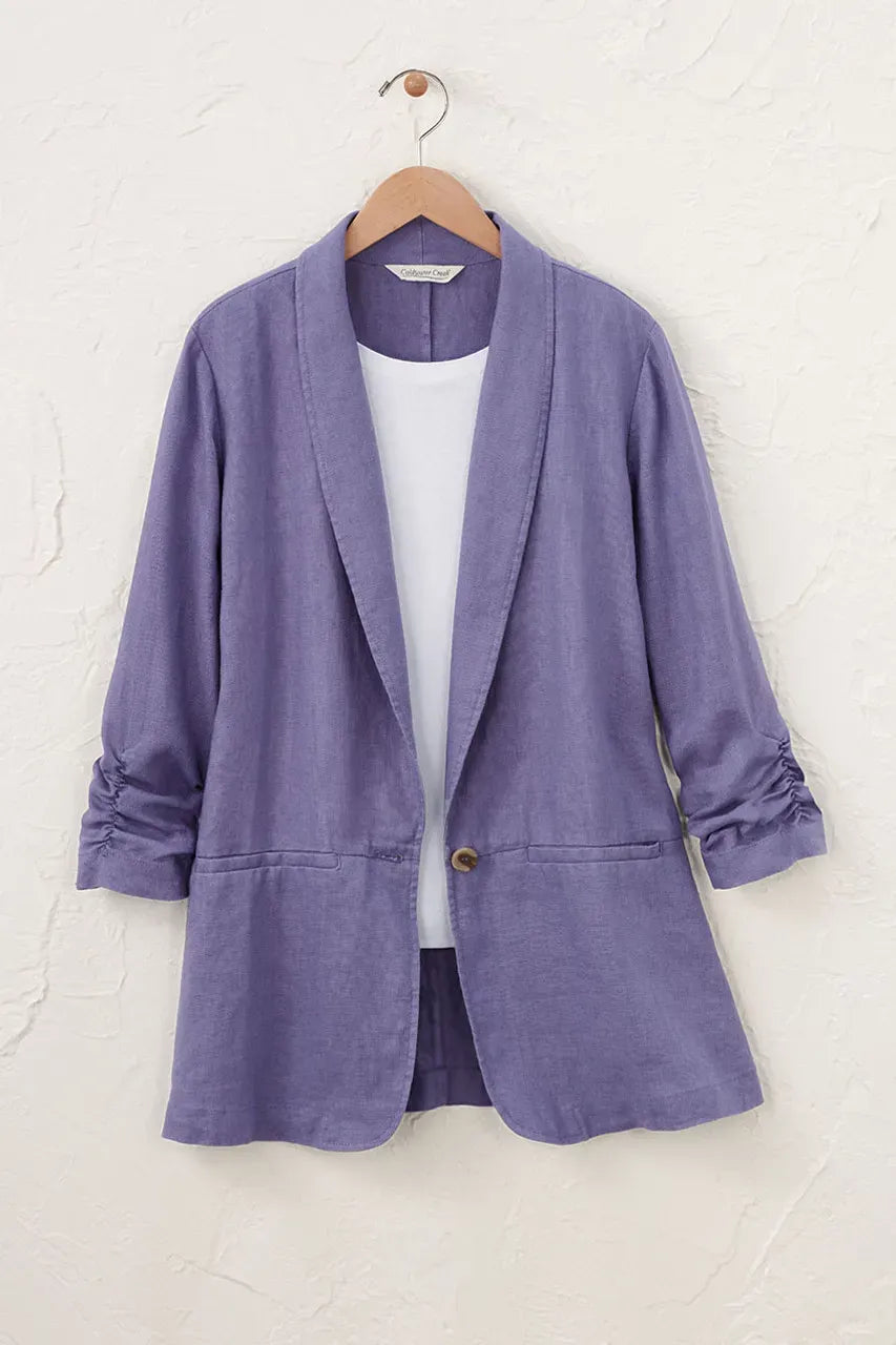 Ruched Linen Jacket