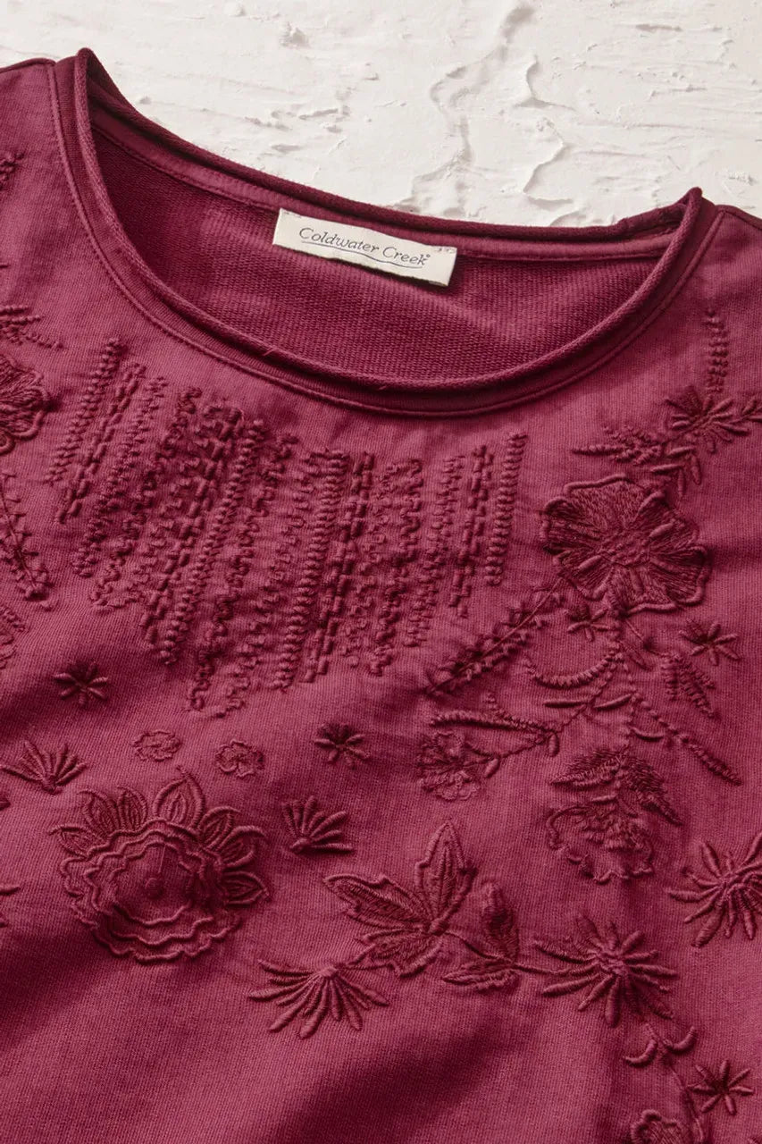 Embroidered French Terry Dress