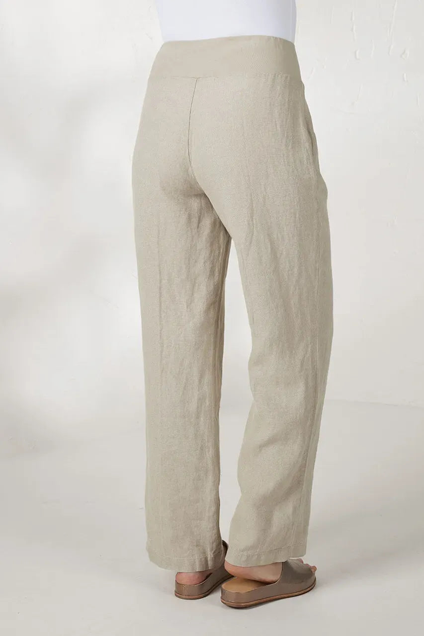 Knit Waistband Linen Pants