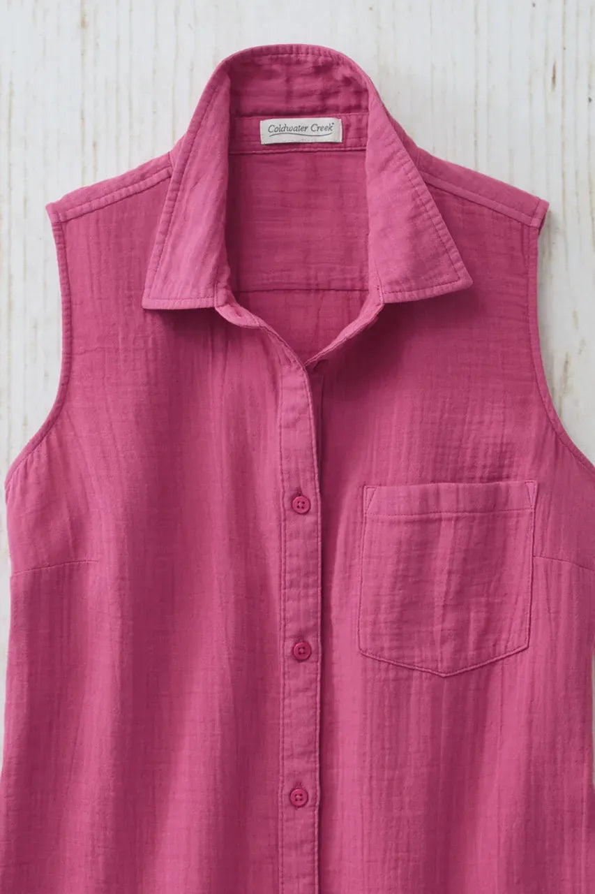 Summer Breeze Gauze Sleeveless Tunic