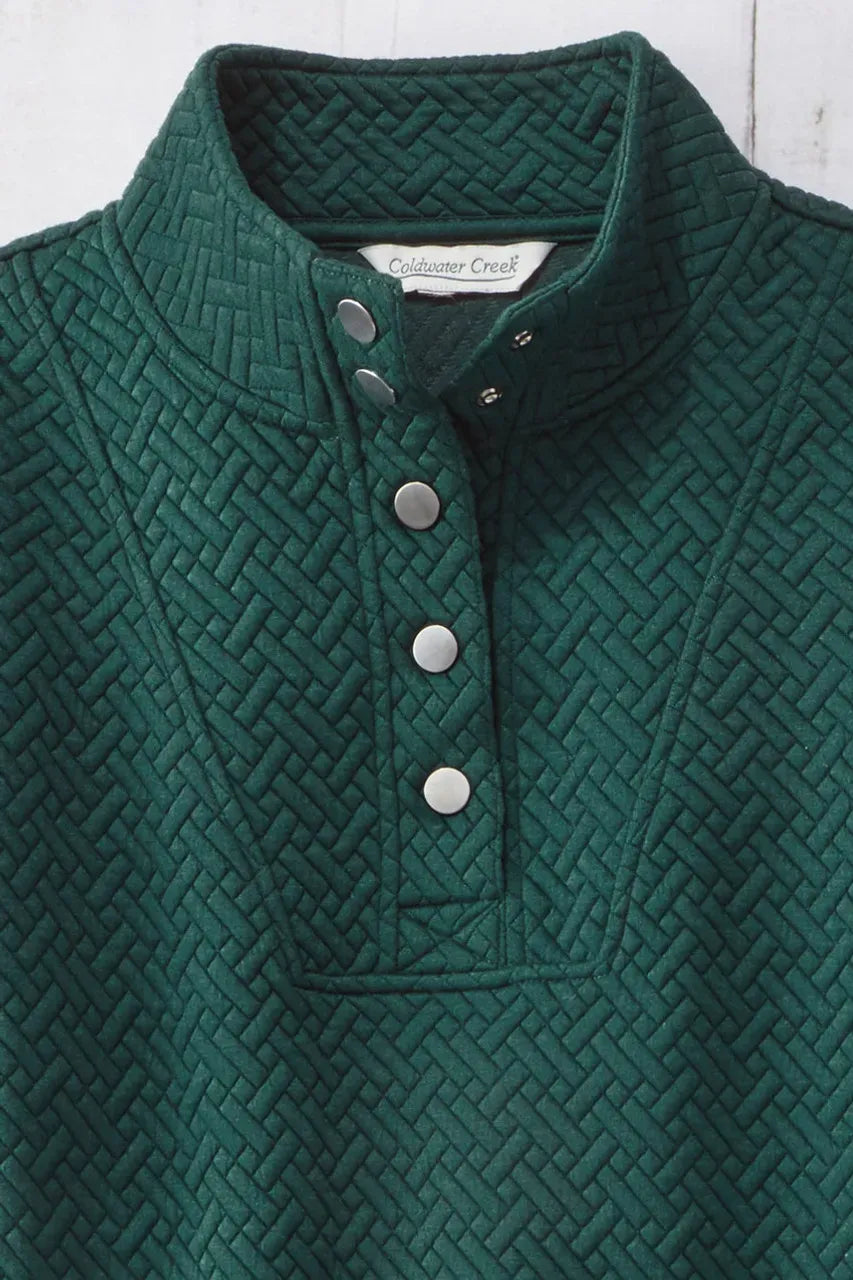 Tulip-Hem Jacquard Pullover