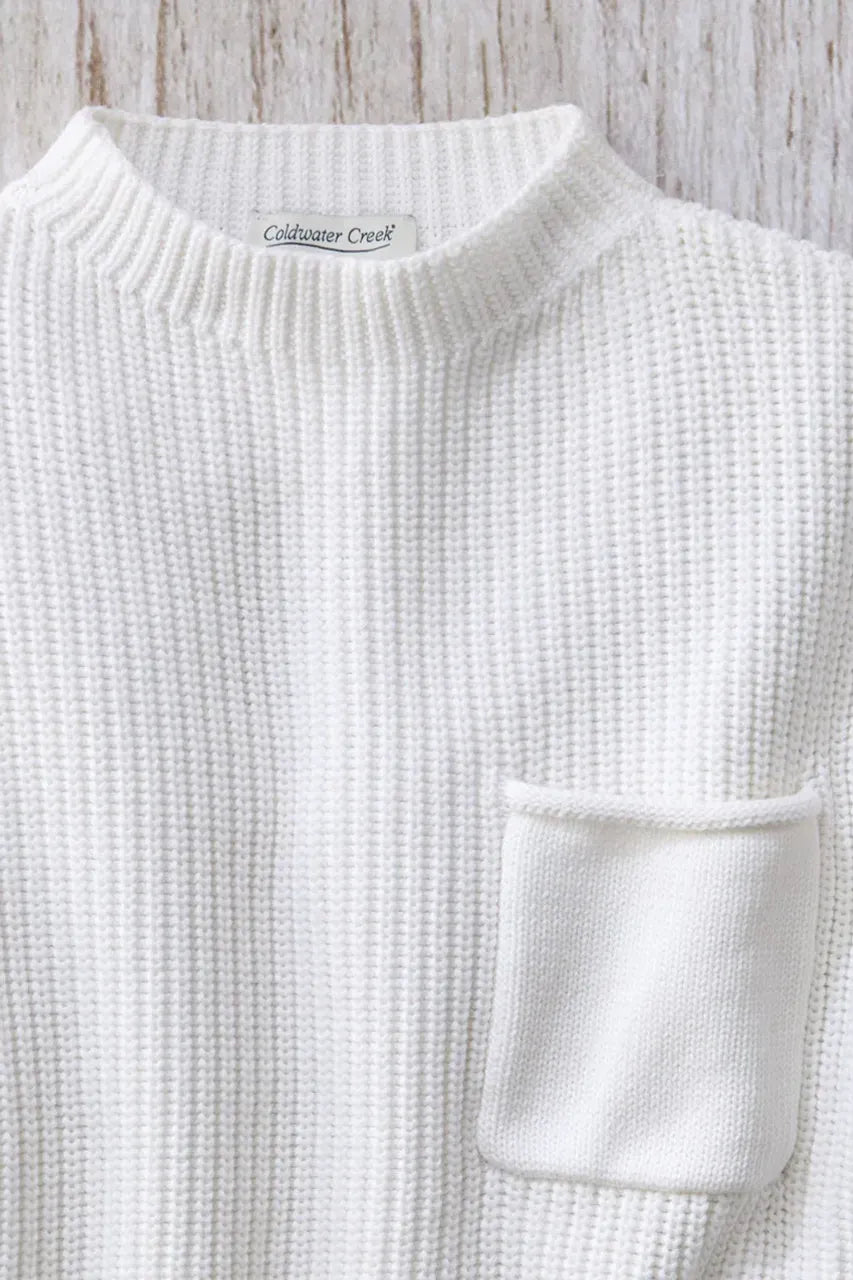Patch Pocket Shaker Sweater