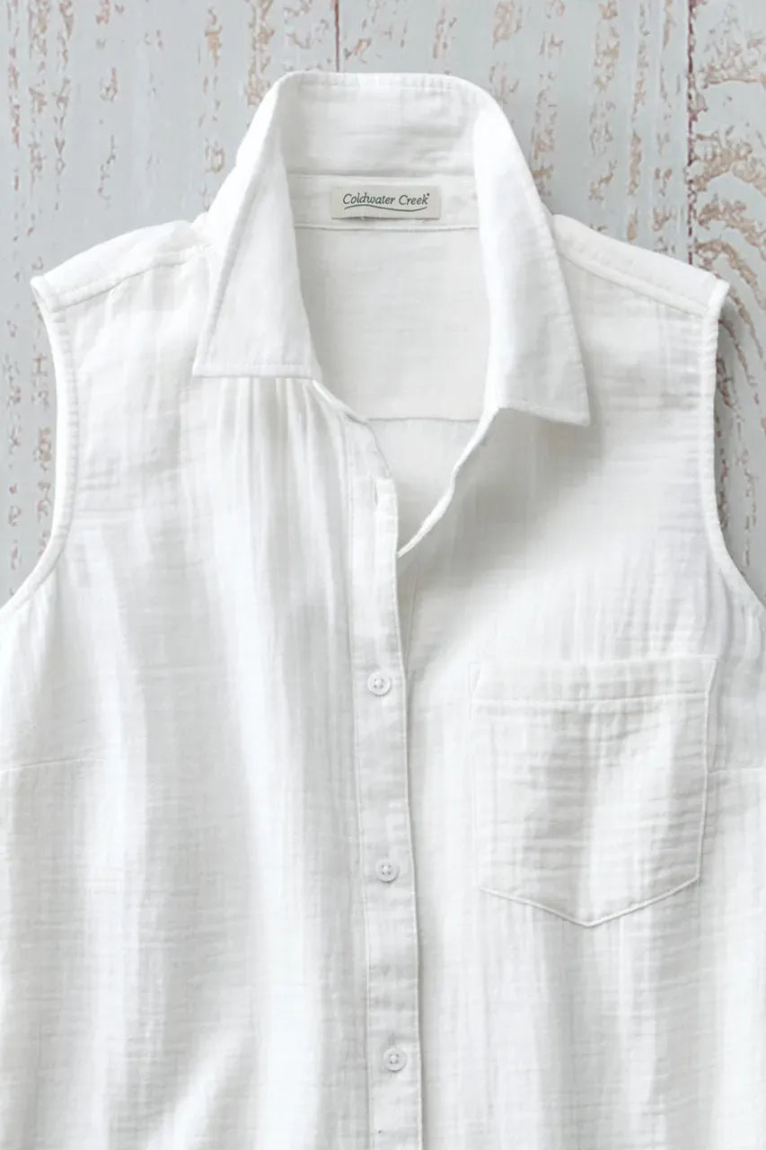Summer Breeze Gauze Sleeveless Tunic