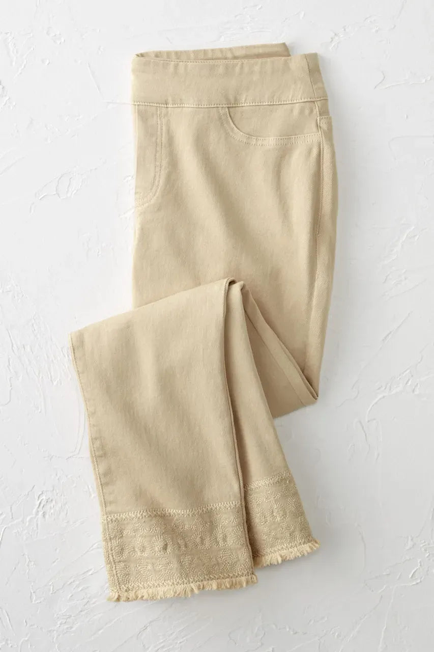 Edgewater Frayed Hem Ankle Pants