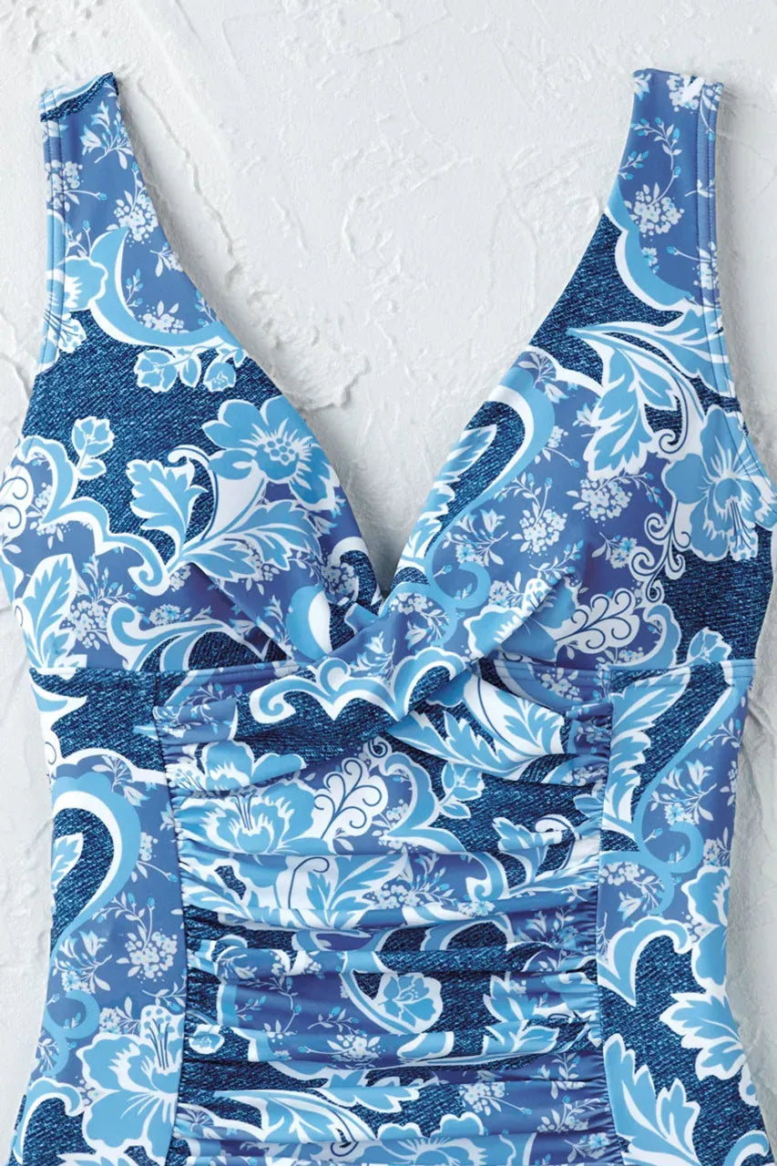 Botanical Waves ShapeMeTM Crossover Bathing Suit