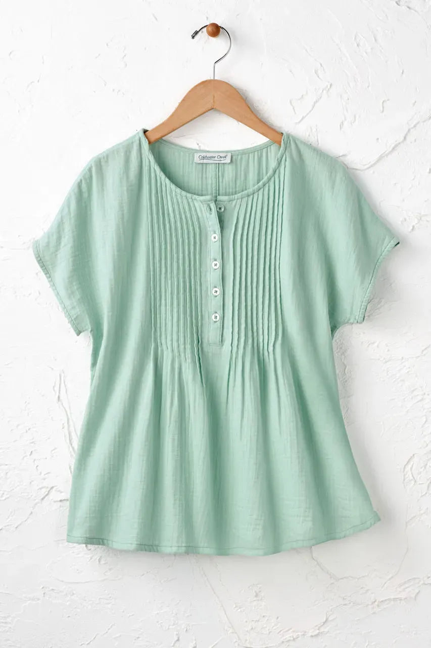 Summer Breeze Gauze Pintuck Top