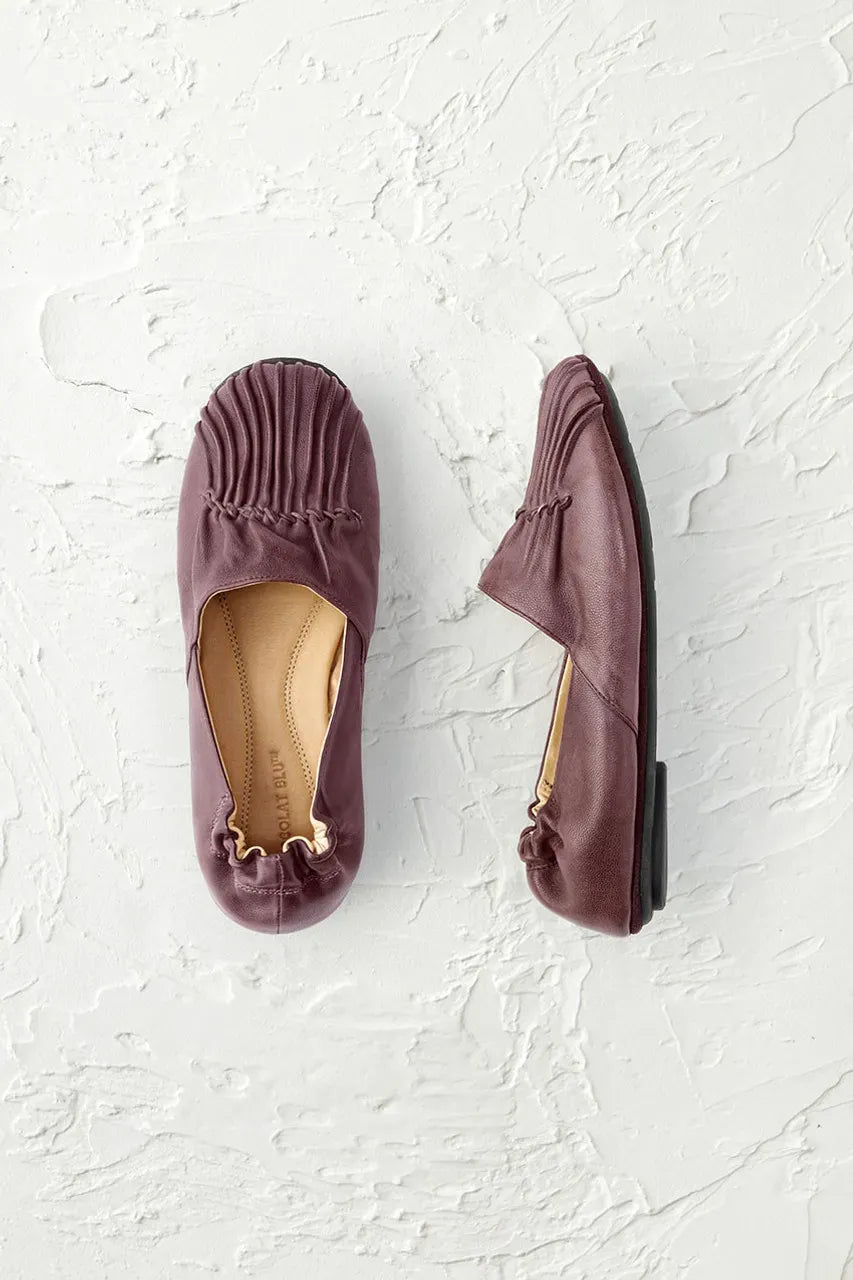 Pintuck Leather Flats by Chocolat BluTM
