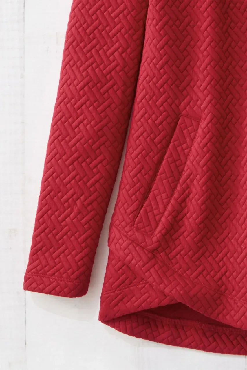 Tulip-Hem Jacquard Pullover