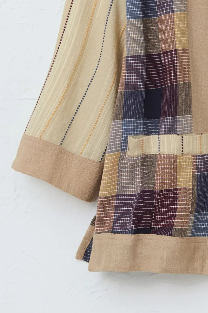 Plaid and Patches Shirt Jacket