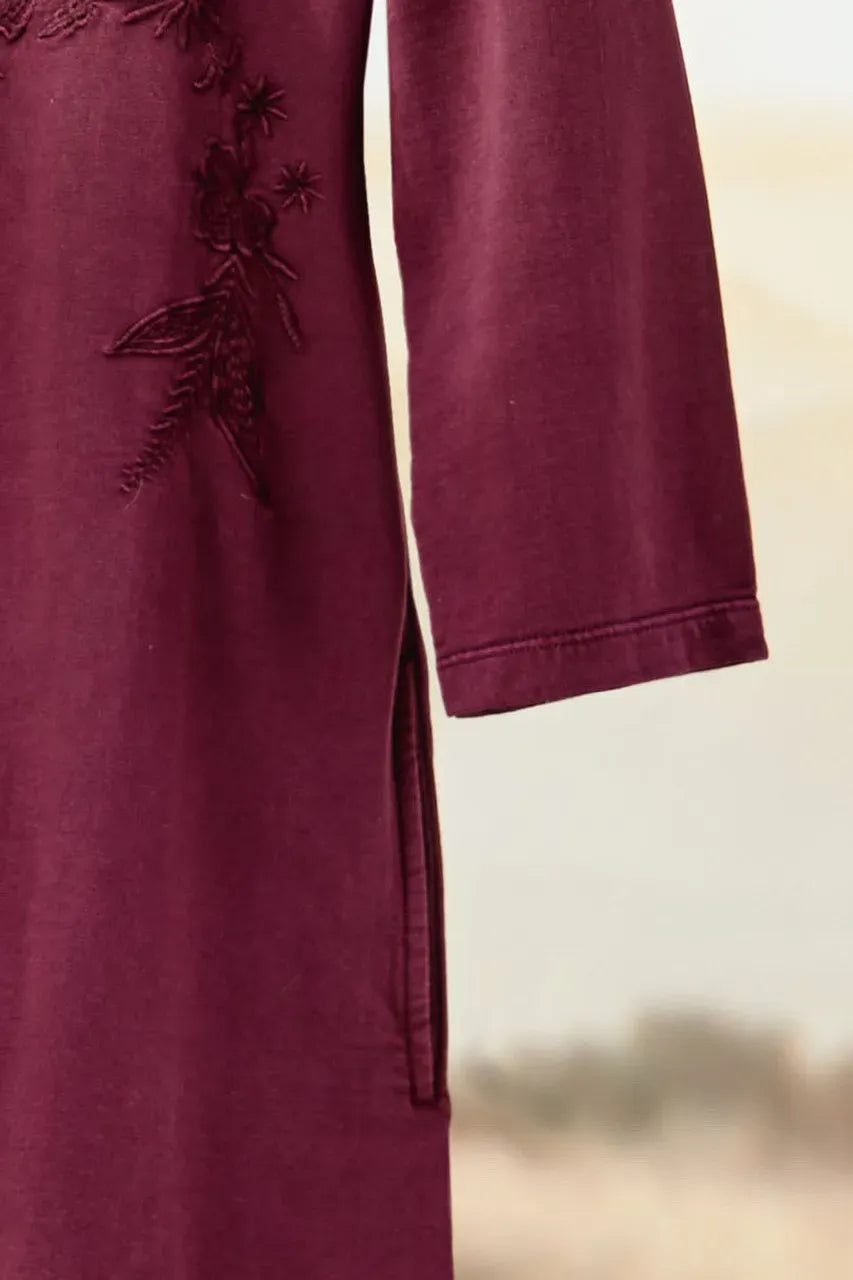 Embroidered French Terry Dress