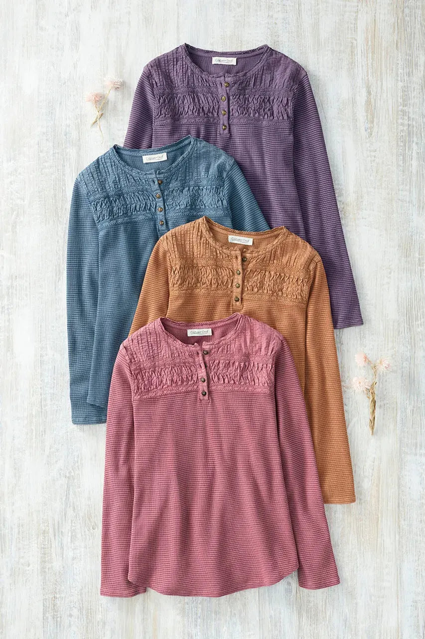 Textured Knit Henley