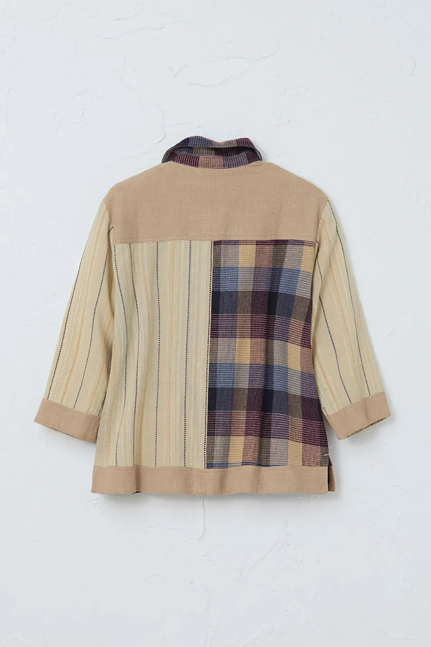 Plaid and Patches Shirt Jacket