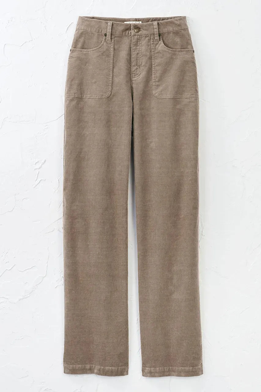 Patch Pocket Wide-Leg Corduroys