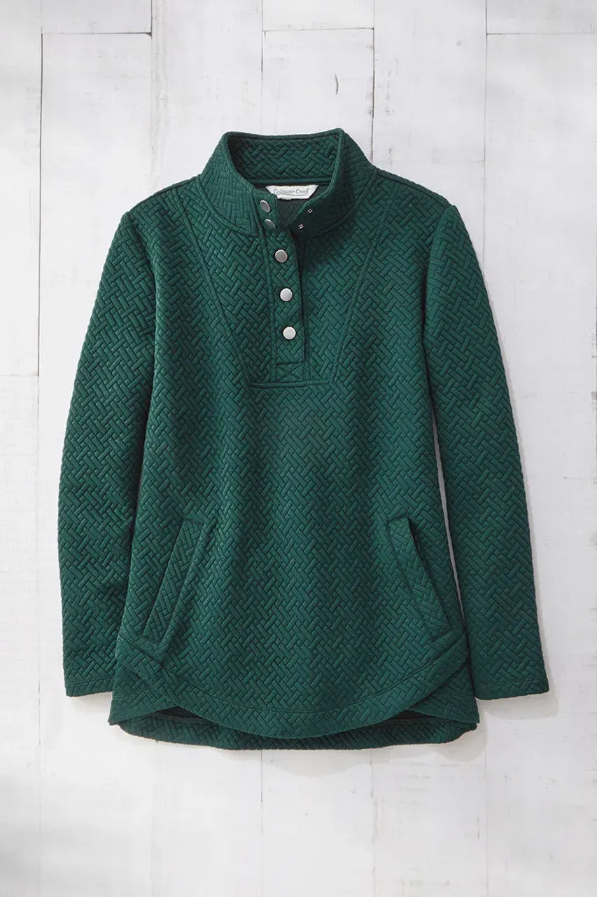 Tulip-Hem Jacquard Pullover