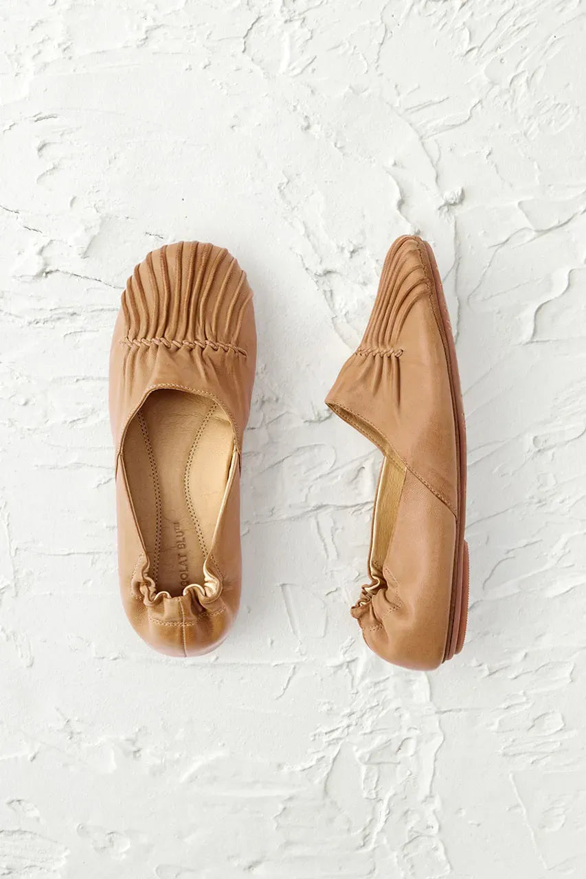 Pintuck Leather Flats by Chocolat BluTM