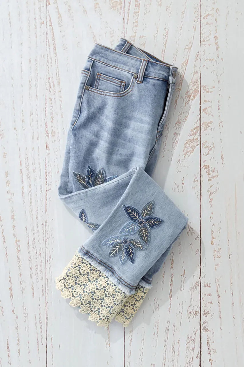Indigo & Lace Ankle Jeans