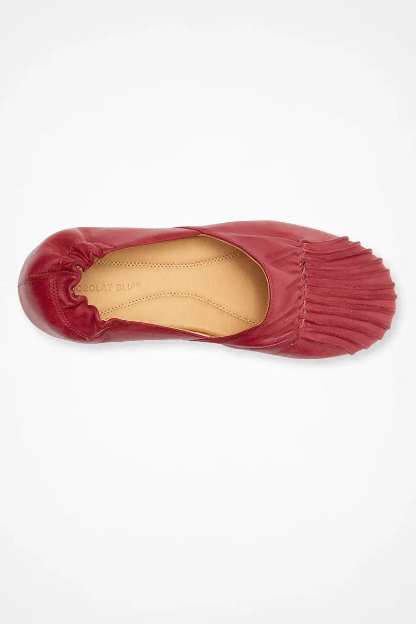 Pintuck Leather Flats by Chocolat BluTM