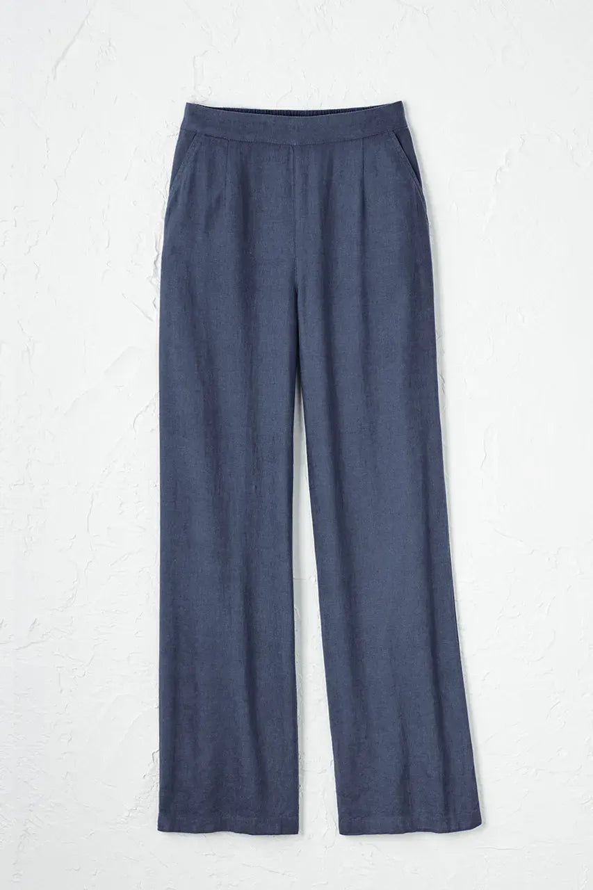 Linen Blend Wide-Leg Pants