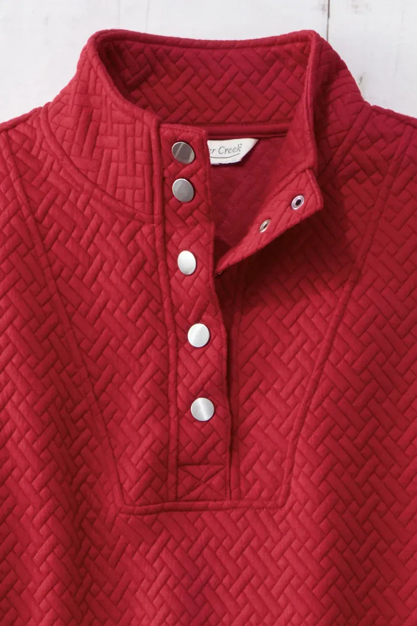 Tulip-Hem Jacquard Pullover